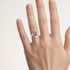Garnet Ring With Diamonds 2.02 Carats Sterling Silver