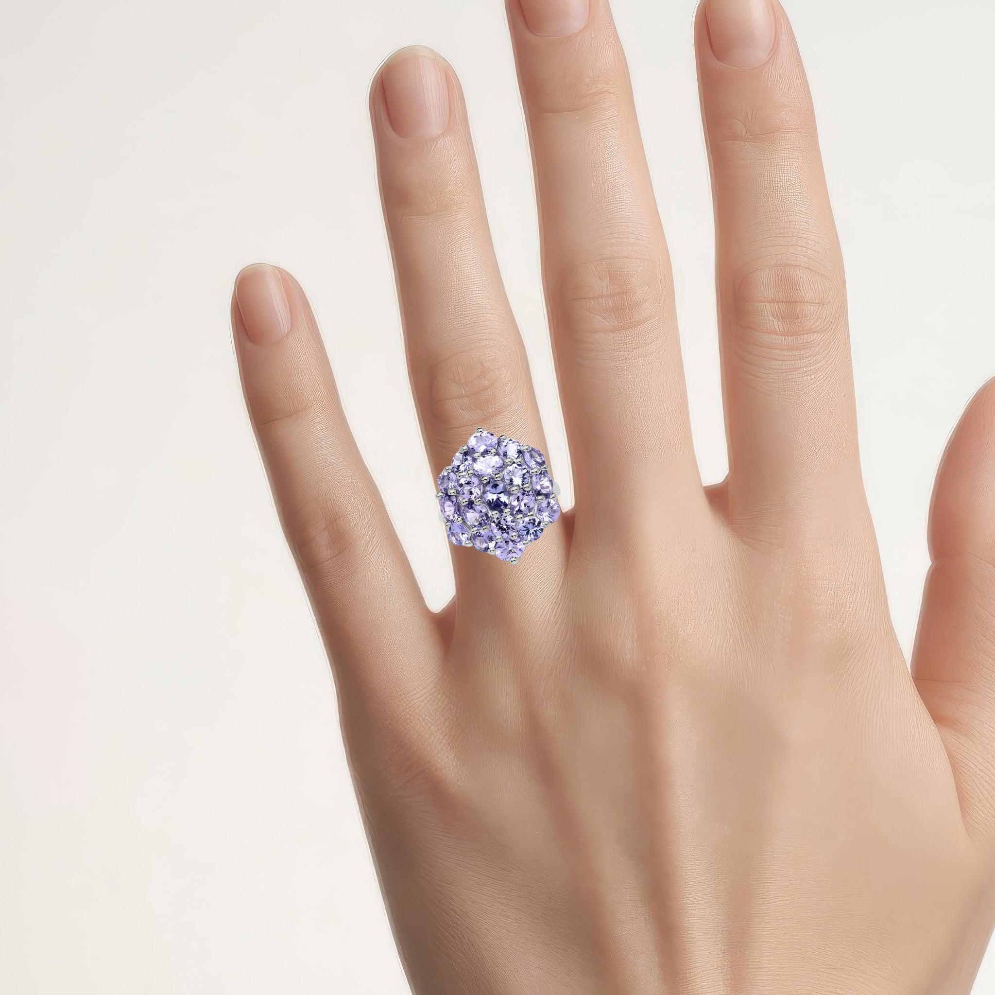 Tanzanite Ring 5.24 Carats Sterling Silver