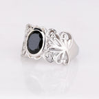 Natural Black Spinel Ring 3.35 Carats Sterling Silver