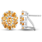 Citrine Cluster Earrings 4.02 Carats Sterling Silver