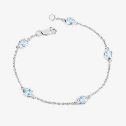 Blue Topaz Bracelet 1.78 Carats Sterling Silver