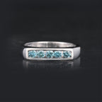 Blue Diamond Ring 0.35 Carats 9K White Gold