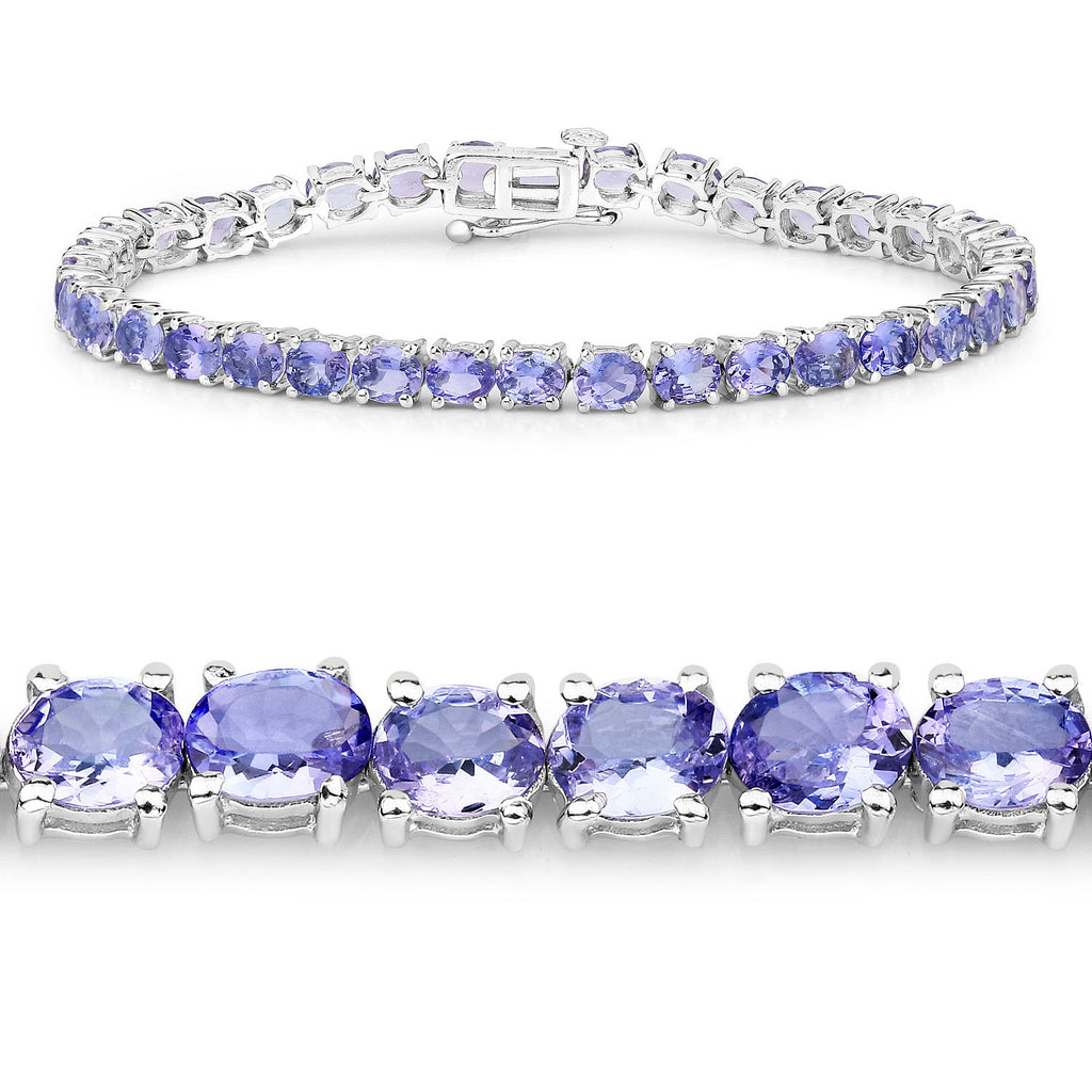 Tanzanite Tennis Bracelet 12.2 Carats Sterling Silver
