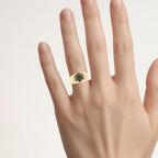 Black Diamond Ring 0.96 Carats Gold Plated Silver
