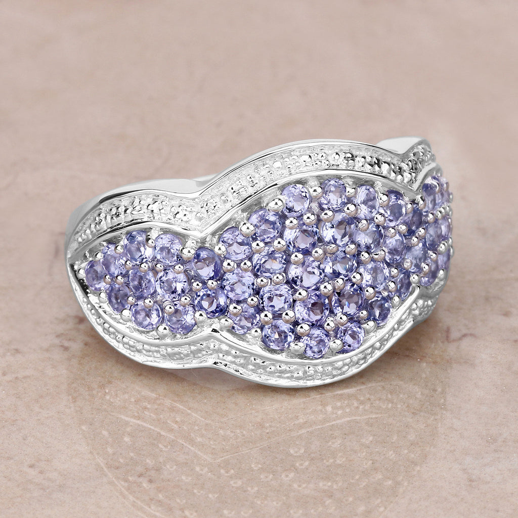 Tanzanite Ring 1.68 Carats Sterling Silver