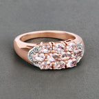 Morganite Ring 1.48 Carats Gold Plated Silver