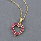 Ruby Heart Pendant 0.42 Carats 10K Yellow Gold