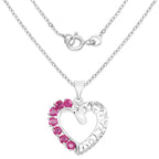 Ruby Heart Pendant 0.9 Carats Sterling Silver