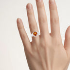Citrine Ring With White Topaz 2.76 Carats Sterling Silver