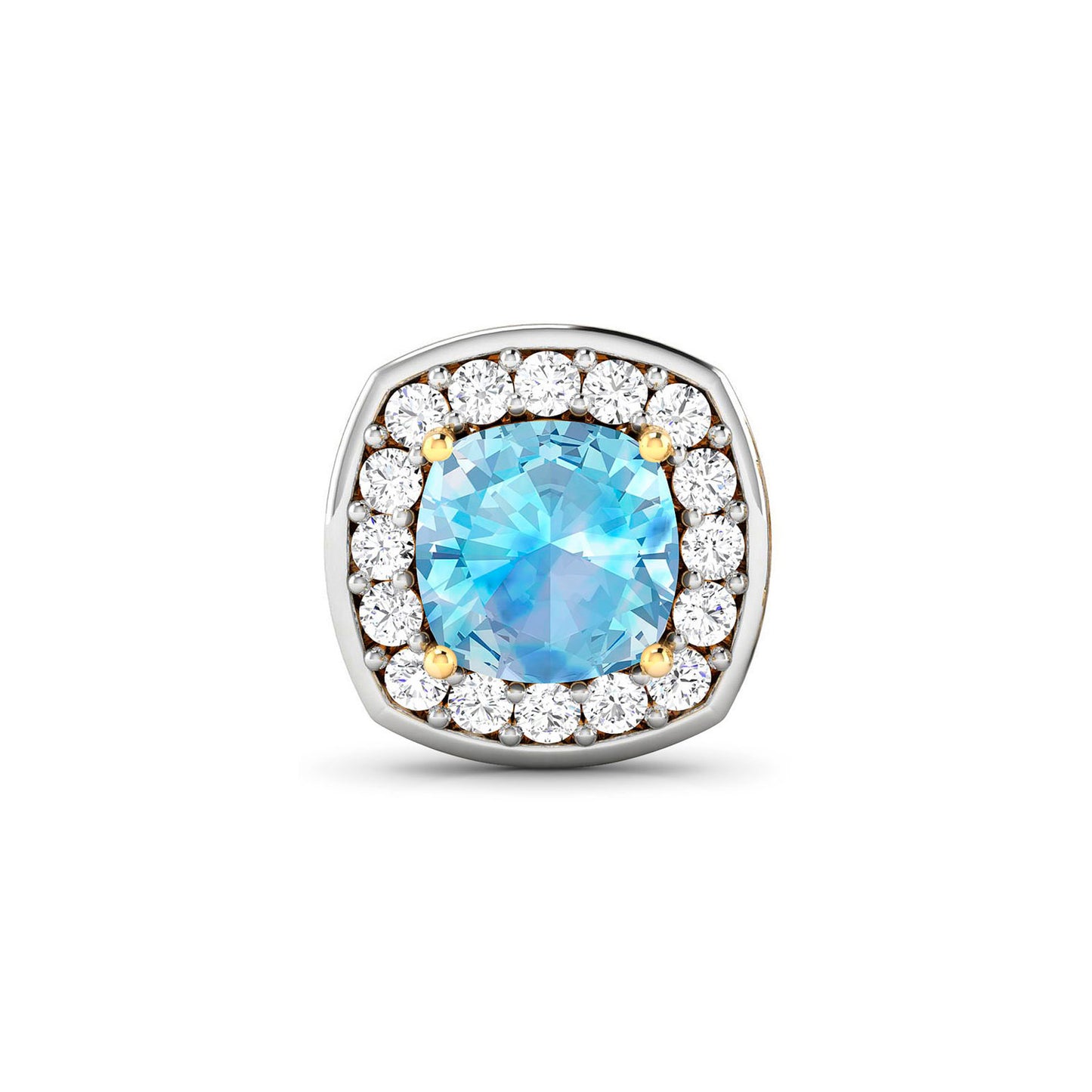 Aquamarine Earrings With Diamonds 1.92 Carats 14K Yellow Gold