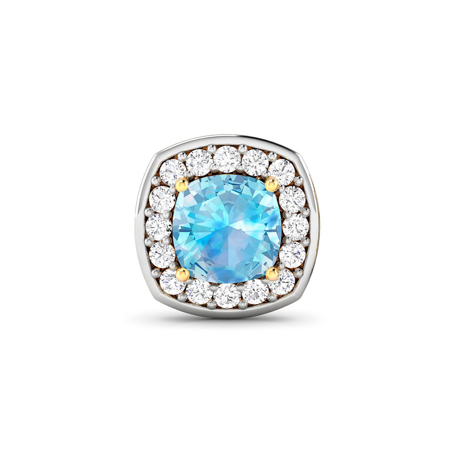 Aquamarine Earrings With Diamonds 1.92 Carats 14K Yellow Gold