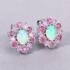Natural Mixed Gemstones Earrings 3.78 Carats Sterling Silver