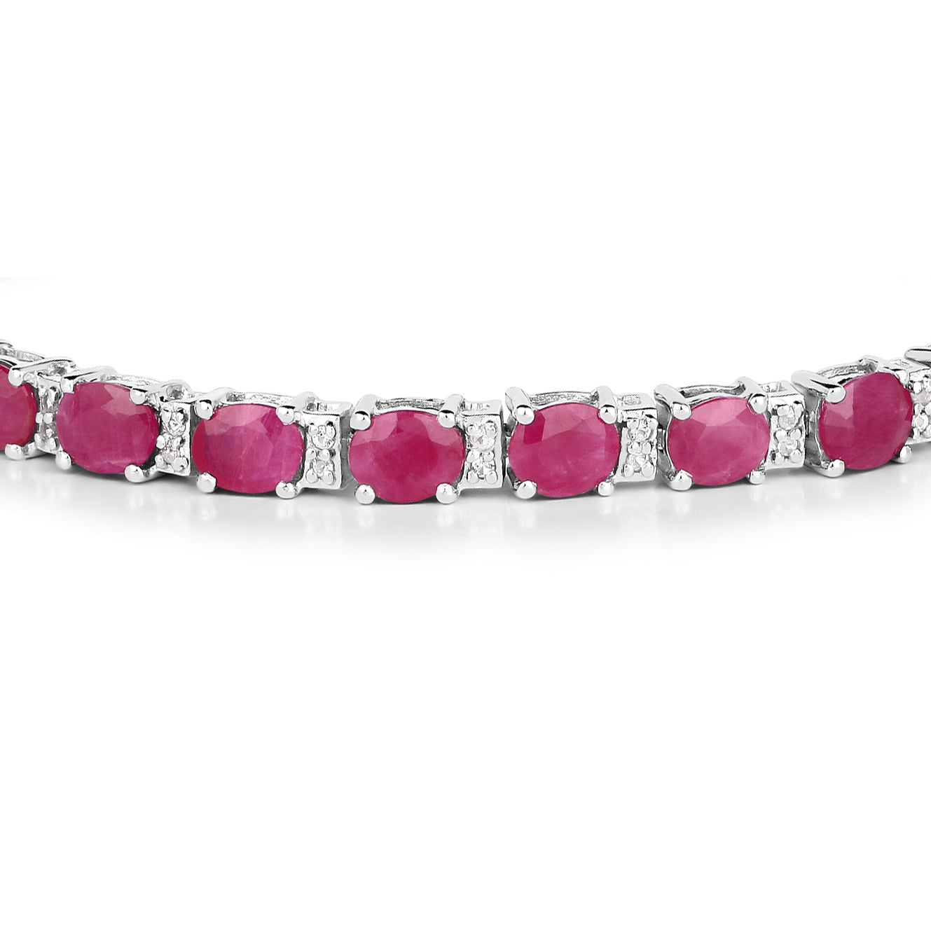 Ruby Bracelet With White Topaz 7.9 Carats Sterling Silver