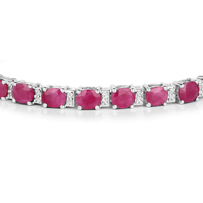 Ruby Bracelet With White Topaz 7.9 Carats Sterling Silver