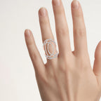 Diamond Ring 0.72 Carats Gold Plated Silver