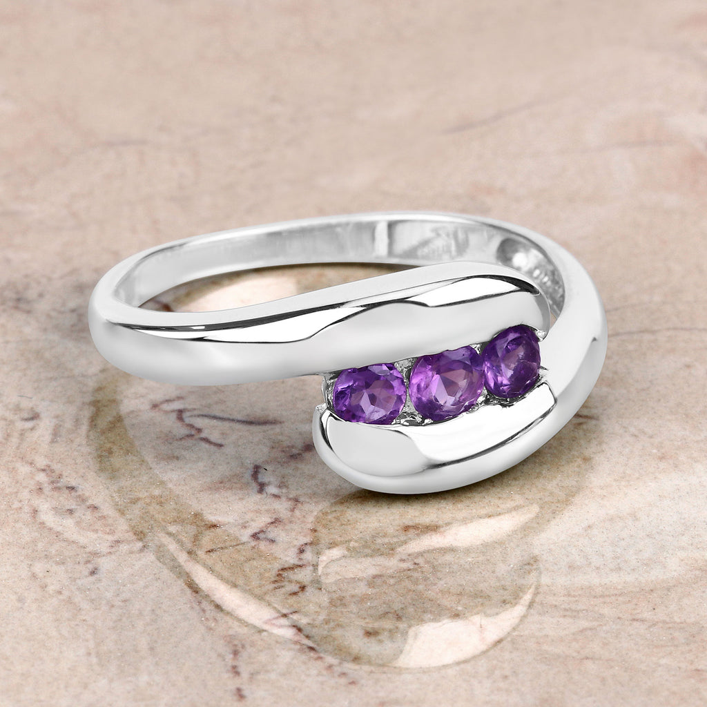 Amethyst Ring 0.5 Carats Sterling Silver