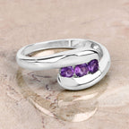 Amethyst Ring 0.5 Carats Sterling Silver