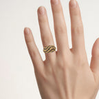 Champagne Diamond Ring With Yellow Diamond 1.16 Carats Gold Plated Silver