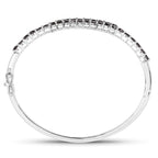 Black Diamond Bangle Bracelet 3.98 Carats Sterling Silver