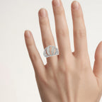 Diamond Ring 0.96 Carats Sterling Silver