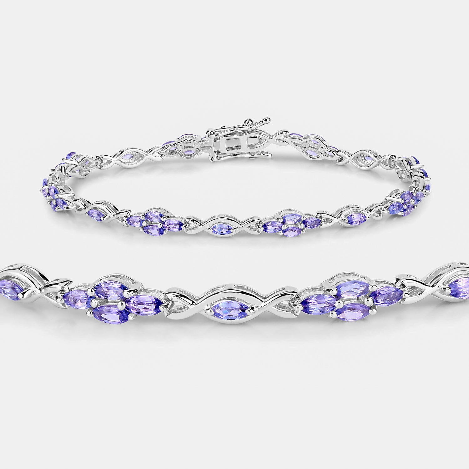 Tanzanite Bracelet 3.18 Carats Sterling Silver