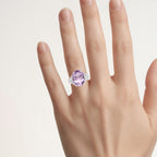 Amethyst Ring With White Topaz 8.94 Carats Sterling Silver