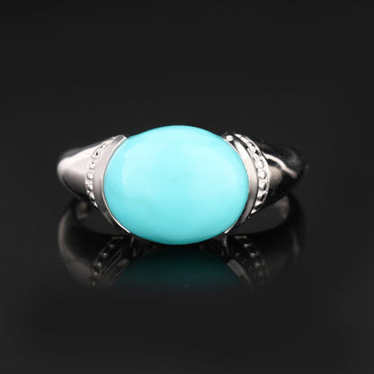 Turquoise Ring 3.50 Carats Sterling Silver