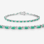 Zambian Emerald Bracelet 3.22 Carats Sterling Silver