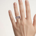 Multicolor Tourmaline Ring 3.66 Carats Sterling Silver