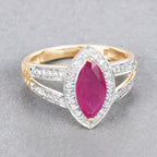 Ruby Ring With Diamonds 1.04 Carats 14K Yellow Gold