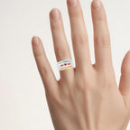 Multicolor Sapphire Ring 1.62 Carats Sterling Silver