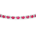 Ruby Bracelet With Diamonds 6.58 Carats 14K White Gold