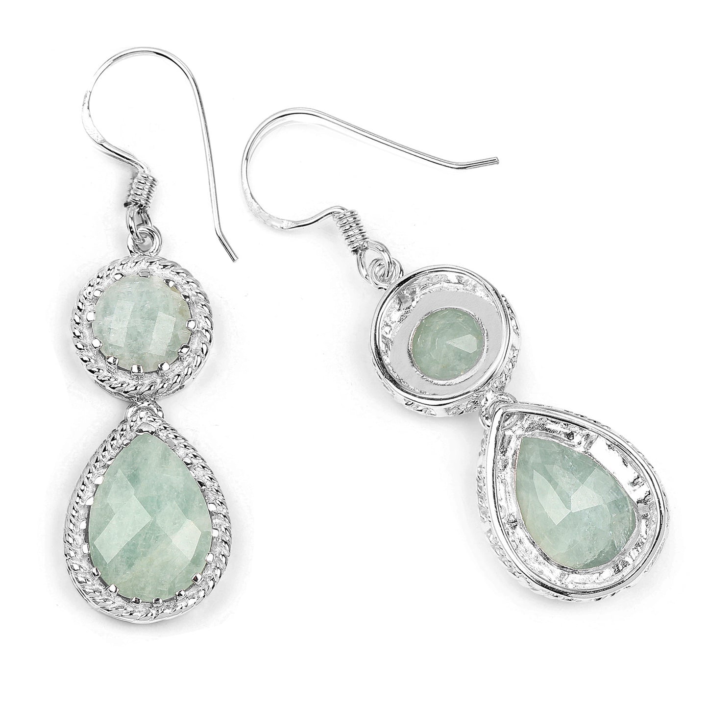 Aquamarine Earrings 11.7 Carats Sterling Silver