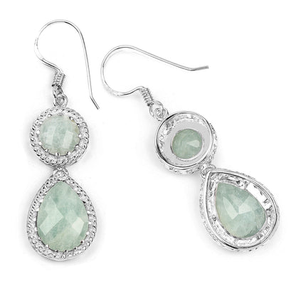 Aquamarine Earrings 11.7 Carats Sterling Silver