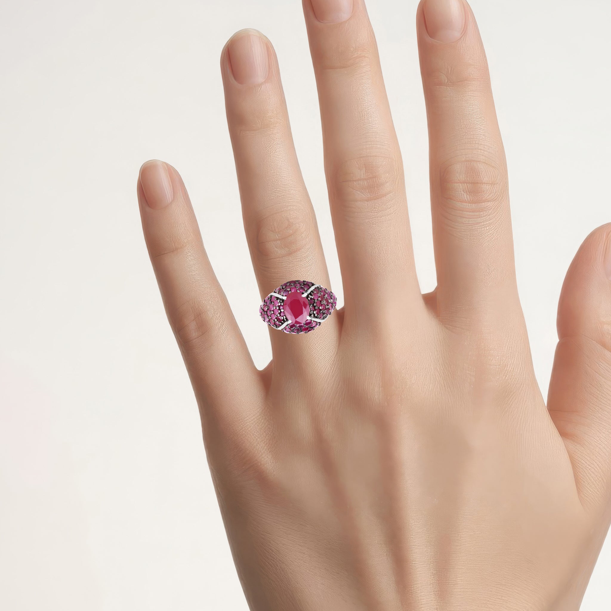 Ruby Ring 5.1 Carats Sterling Silver