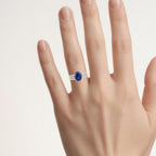 Blue Sapphire Ring With Diamonds 2.58 Carats 18K Yellow Gold