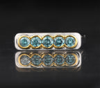 Blue Diamond Ring 0.5 Carats 9K Yellow & White Gold
