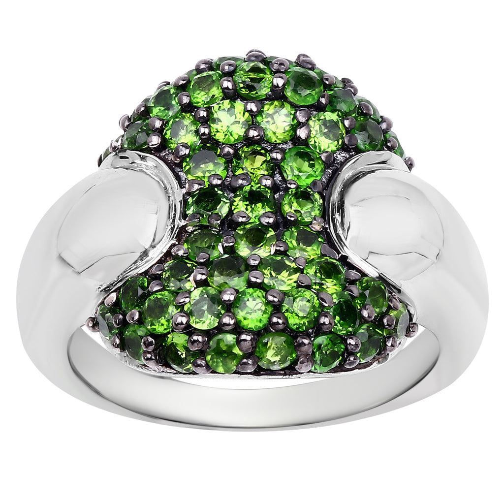 Chrome Diopside Ring 1.78 Carats Sterling Silver