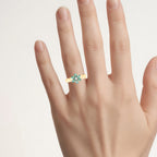 Alexandrite Flower Ring With Diamonds 0.78 Carats 18K Yellow Gold