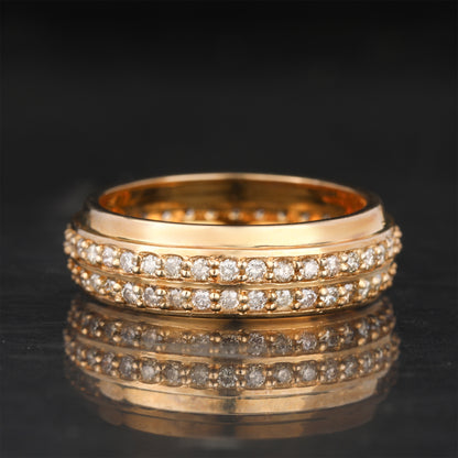 Light Brown Diamond Eternity Ring 1.05 Carats 9K Yellow Gold