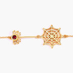 Garnet Spider Bracelet 0.1 Carats Gold Plated Silver