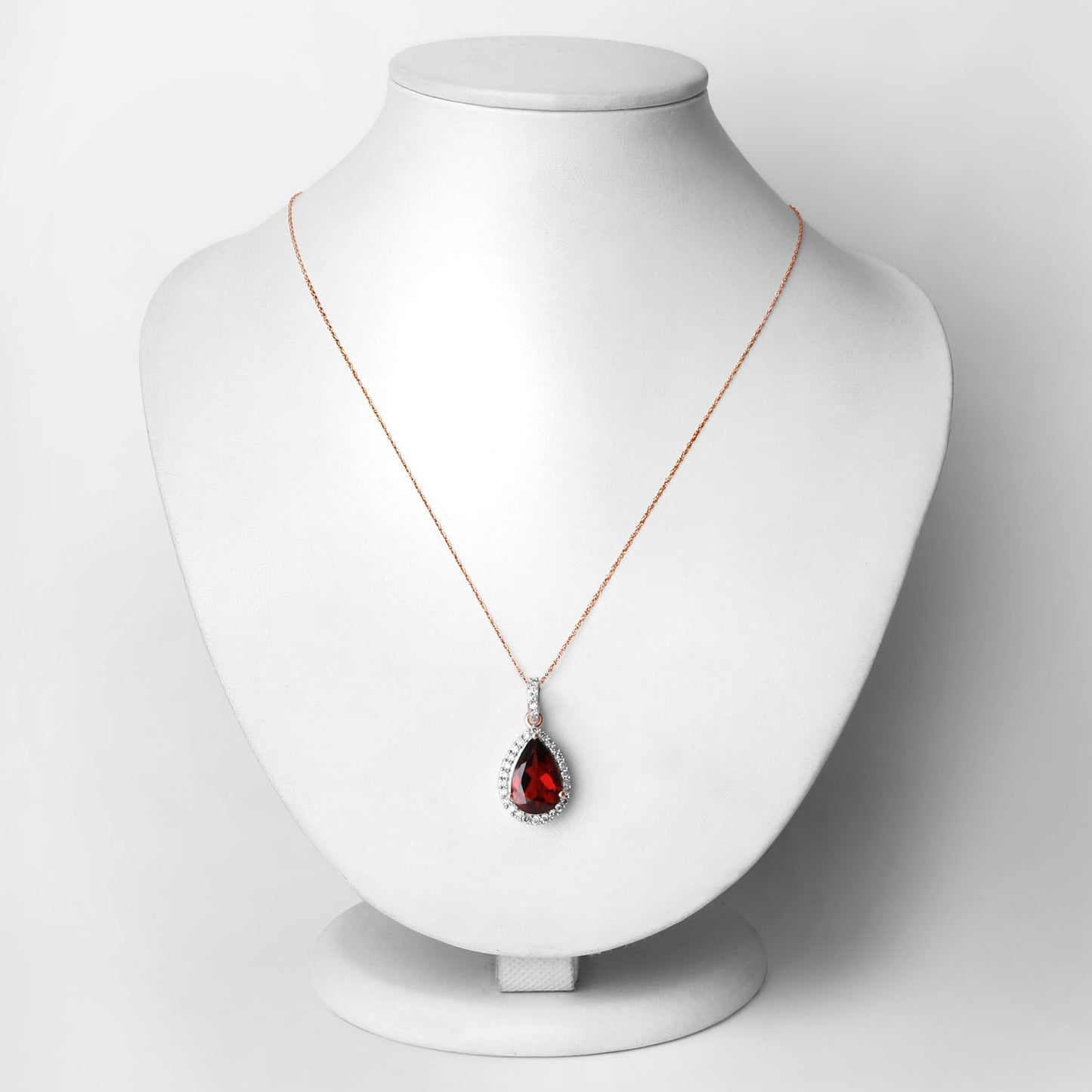 Rhodolite Garnet Pendant With Diamonds 3.26 Carats 14K Rose Gold