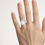 Crystal Quartz Ring With Swiss Blue Topaz 5.86 Carats Sterling Silver