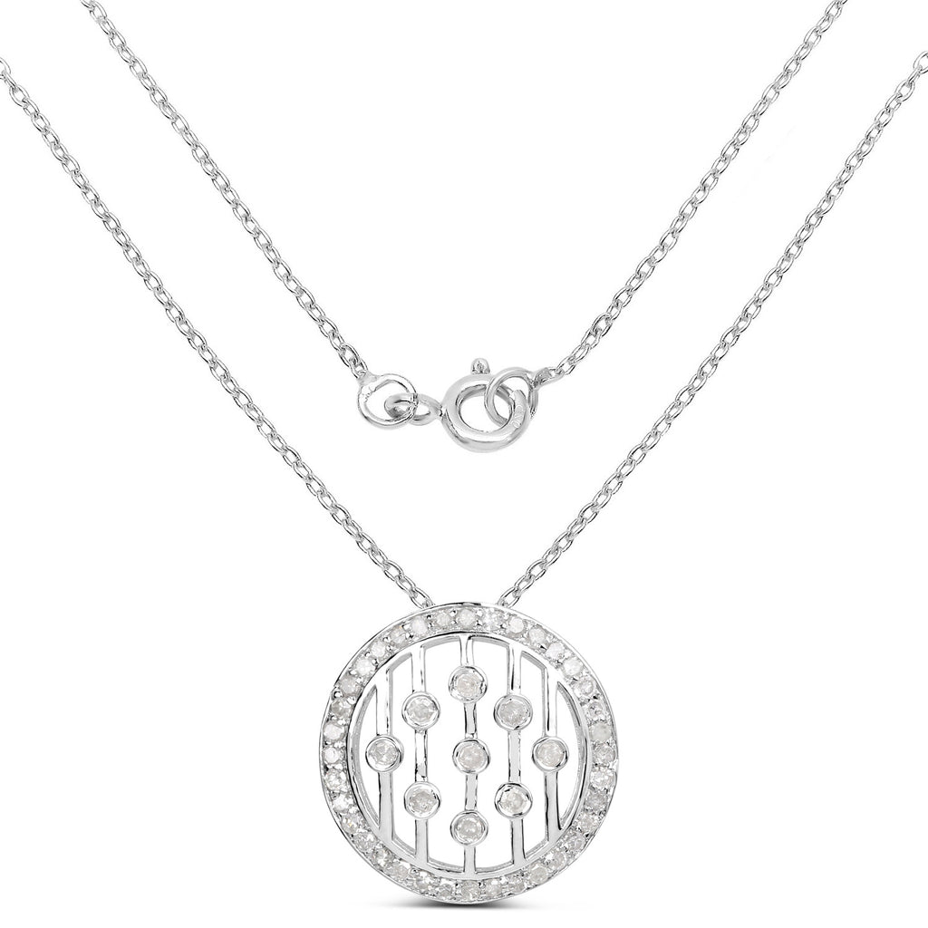 Diamond Pendant 0.5 Carats Sterling Silver