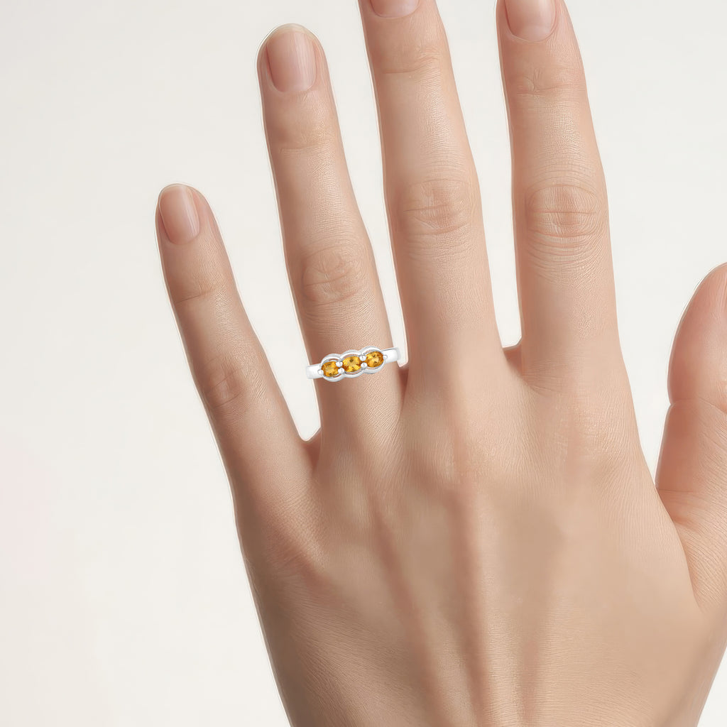Citrine Ring 0.46 Carats Sterling Silver