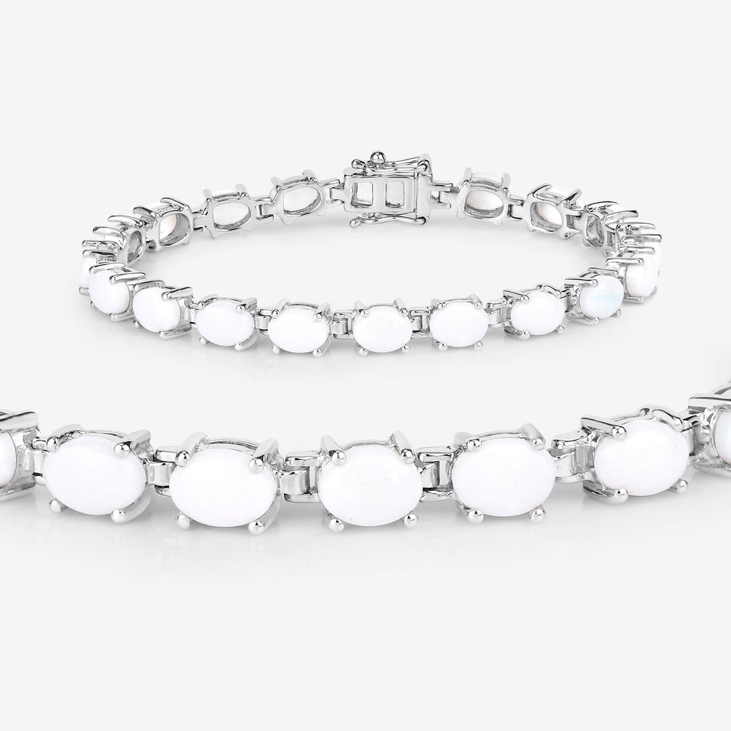 Opal Tennis Bracelet 10.2 Carats Sterling Silver