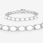 Opal Tennis Bracelet 10.2 Carats Sterling Silver