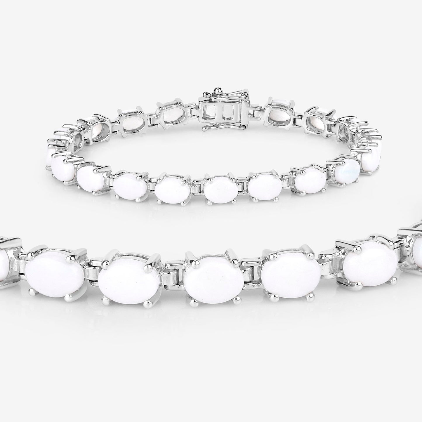 Opal Tennis Bracelet 10.2 Carats Sterling Silver