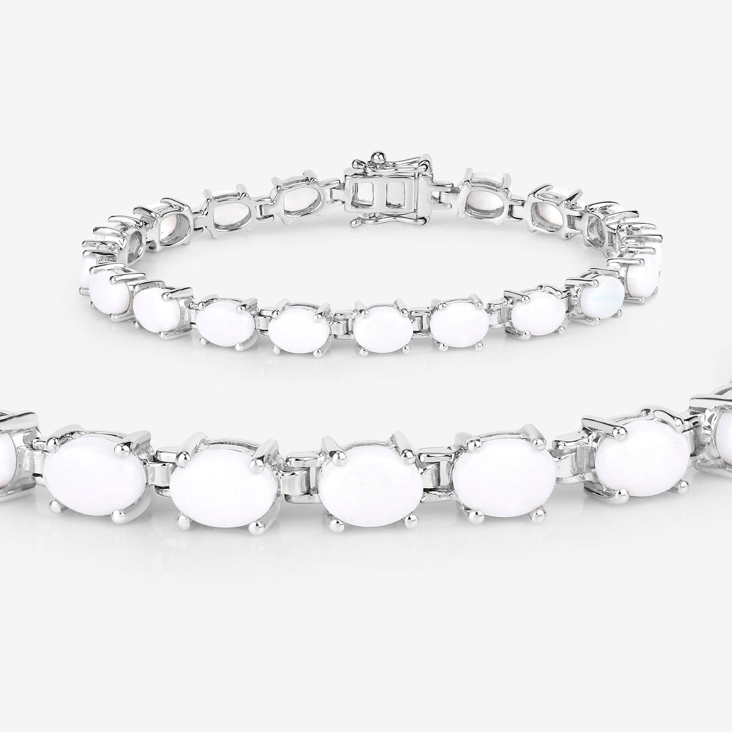 Opal Tennis Bracelet 10.2 Carats Sterling Silver