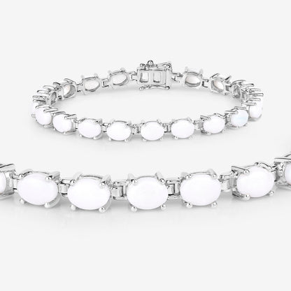 Opal Tennis Bracelet 10.2 Carats Sterling Silver